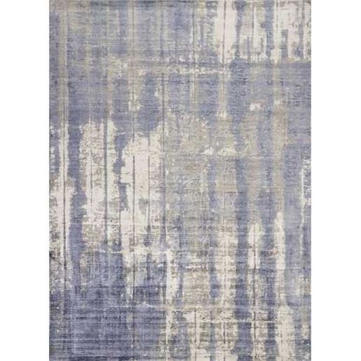 Picture of 5'x7' Grey Blue Hand Loomed Abstract Brushstroke Indoor Area Rug