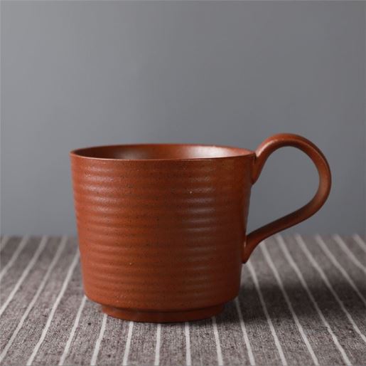 Image sur Color: Rust type, style: A cup and a saucer - Japanese Retro Ceramic Coffee Cup And Saucer Set Creative Souvenir Cup Afternoon Tea Mug Stoneware Coffee Cup