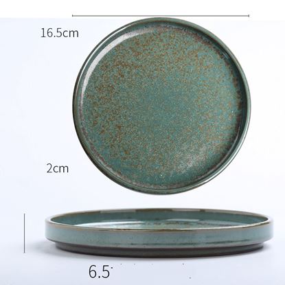 Foto de Color: 10inch - Western Plate Retro Tableware Household Creative Japanese-style Plate Personality Handmade Ceramic Stoneware Dish Soup Plate