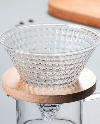 Image de Color: Wooden strawberry colander, Size: 400ml - Coffee Pot, Hand Pot, Glass Filter Cup, Glass Teapot