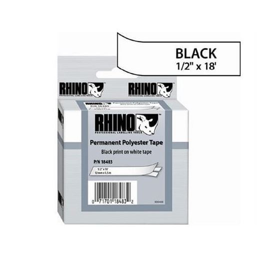 Picture of DYMO RHINO 1/2IN X 18FT, WHITE PERMANENT POLY LABELS