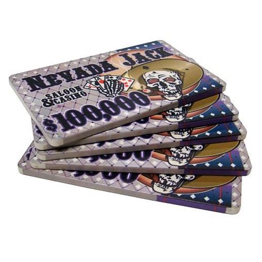 Picture of 5 $100,000 Nevada Jack 40 Gram Ceramic Poker Plaques