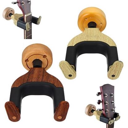 Picture of Wall Mount Hooks Stand Wooden Guitar Hanger Holder Two Color