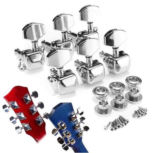 Picture of 6Pcs Guitar String Tuning Pegs Semi-closed Tuner Heads for Acoustic Guitar