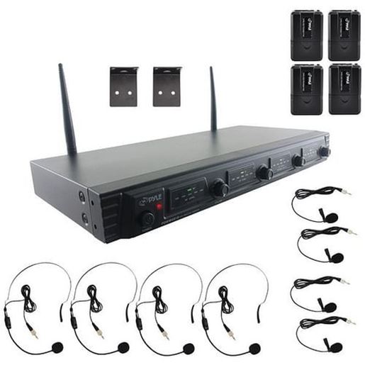 Picture of Pyle PDWM4560 UHF Quad-Channel Fixed-Frequency Wireless Microphone System