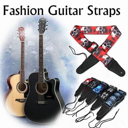 Picture of Guitar Strap Polyester Belt Electric Acoustic Bass Skull Punk Style