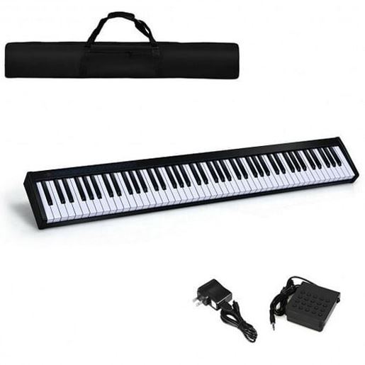 Picture of 88-Key Portable Electronic Piano with  Voice Function-Black - Color: Black