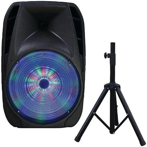 Picture of IQ Sound IQ-4415DJBT 15-Inch Professional Portable Bluetooth DJ Speaker with FM Radio, Stand, and Microphone