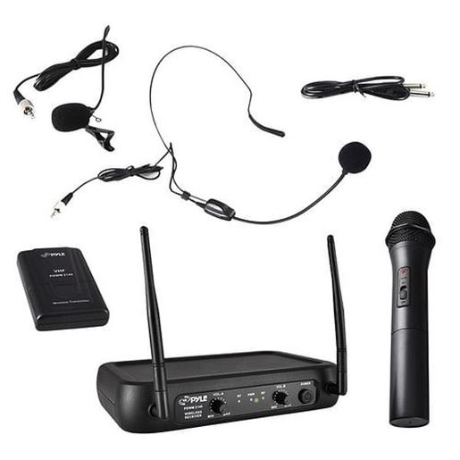 Picture of Pyle PDWM2140 Dual-Channel Fixed-Frequency VHF Wireless Microphone System with Independent Adjustable Volume Controls