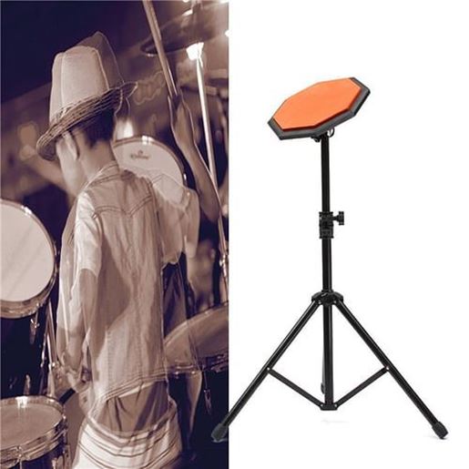 Picture of 8'' 21cm Rubber Dumb Drum Practice Pads Set with Stand