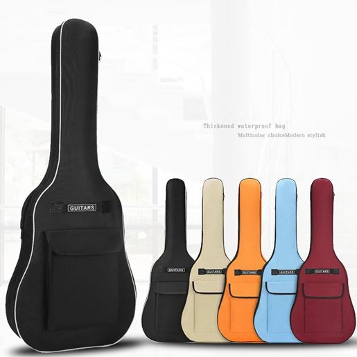 Picture of 40/41 Inch Oxford Fabric Acoustic Guitar Gig Bag Soft Case Double Shoulder Straps Padded Guitar Waterproof Backpack 5mm Cotton