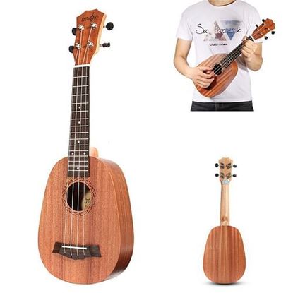 Picture of 21 Inch Soprano Pinapple Mahogany Ukulele 4 Strings Hawaii Mini Guitar Children Gift