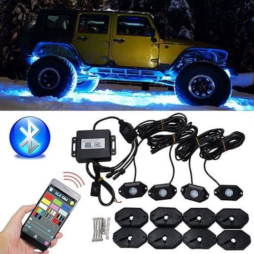 Picture of Waterproof Wireless bluetooth Music LED RGB Off-road Rock Light Accent Car SUV Truck Rc Parts