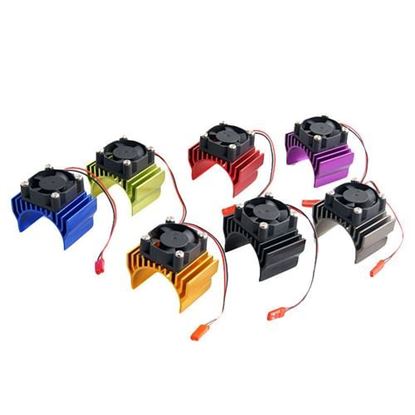 Picture of RC Car Motor Radiator With Cooling Fan For 1/10 HSP RC Car 540 550 3650 Motor