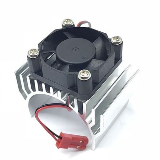 Picture of Aluminum Alloy 540/550 Motor Heatsink Radiator with Fan JST Connector for 1/8 1/10 RC Car Parts