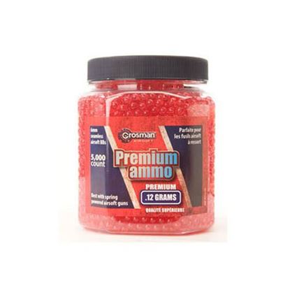 Picture of Crosman 6mm plastic airsoft BBs, 0.12g, 5,000 rds, Red