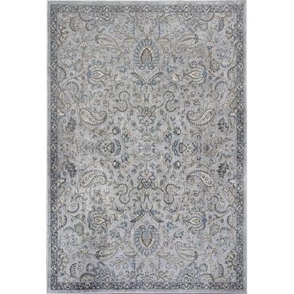 Picture of 8'x11' Silver Blue Machine Woven Traditional Floral Indoor Area Rug