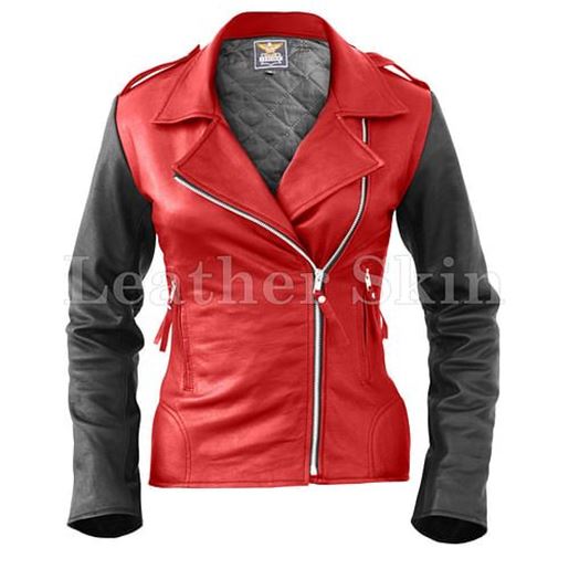 Picture of Women Red Leather Jacket