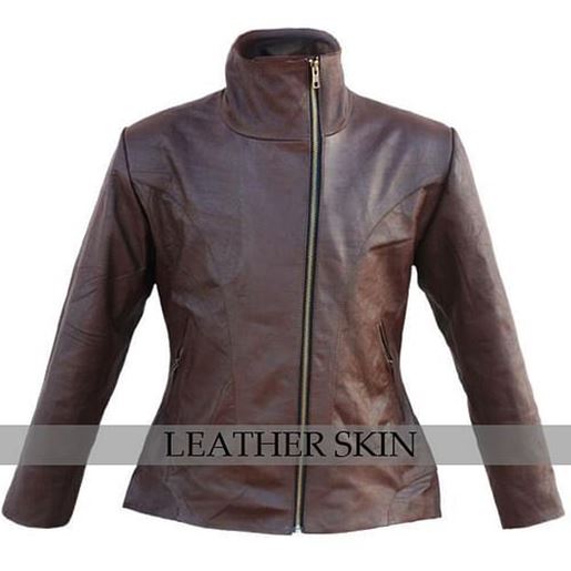 Picture of Brown Women Leather Jacket