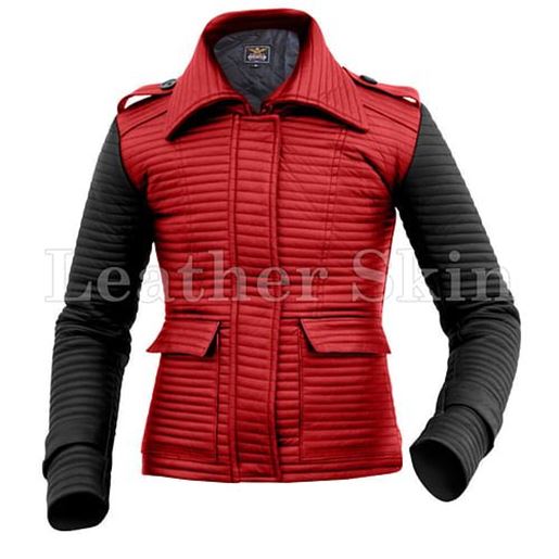 Picture of Women Red Leather Jacket