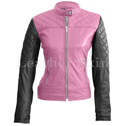 Picture of Women Pink Leather Jacket