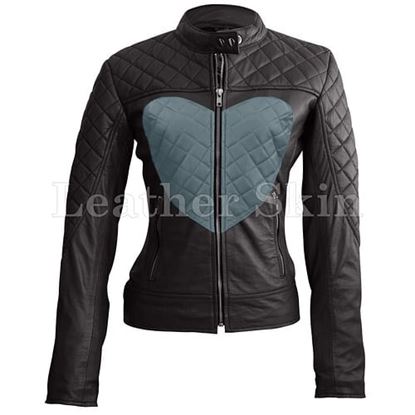 Picture of Women Heart Leather Jacket