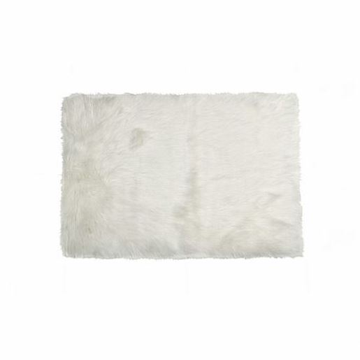 Picture of 5' x 8' Off White Faux Fur Rectangular Area Rug