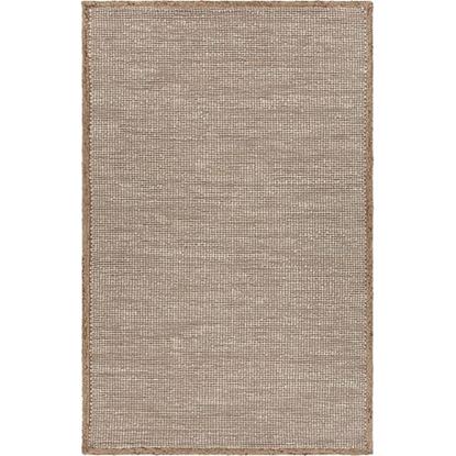 Picture of 9' x 12' Tan and White Braid Border Area Rug