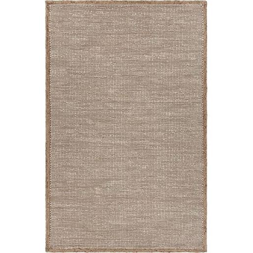 Picture of 9' x 12' Tan and White Braid Border Area Rug