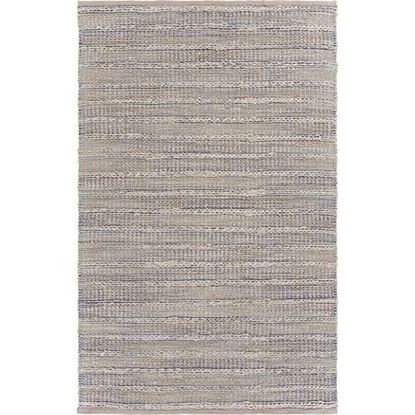 Picture of 8' x 10' Blue and Cream Braided Jute Area Rug