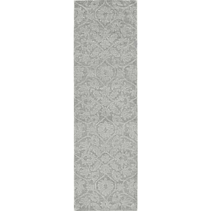 Picture of 8'x11' Grey Hand Tufted Space Dyed Ogee Indoor Area Rug