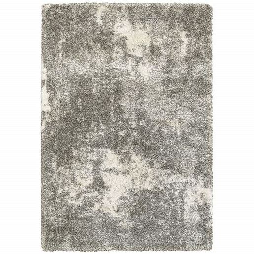 Picture of 10' x 13' Gray and Ivory Distressed Abstract Area Rug