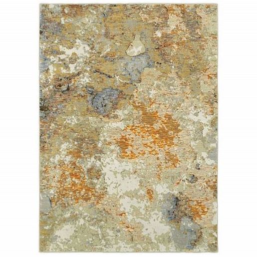 Picture of 10' x 13' Modern Abstract Gold and Beige Indoor Area Rug