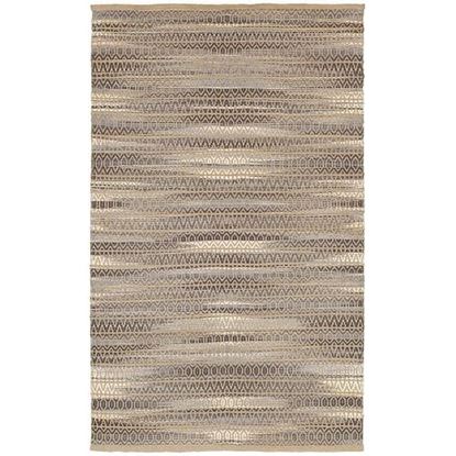 Picture of 9' x 12' Gray and Tan Striated Runner Rug