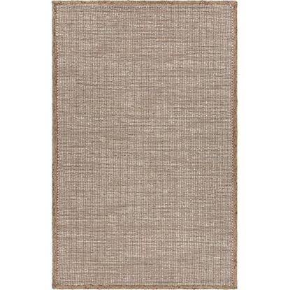 Picture of 8' x 10' Tan and White Braid Border Area Rug