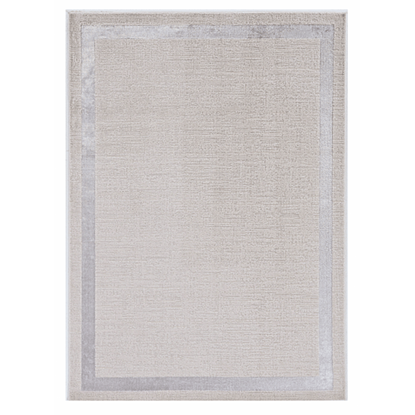 Picture of 10'x13' Ivory Silver Machine Woven Bordered Indoor Area Rug