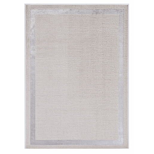 Picture of 10'x13' Ivory Silver Machine Woven Bordered Indoor Area Rug