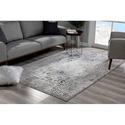 Picture of 7' x 10' Gray Distressed Ornate Area Rug