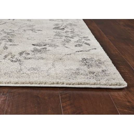 Picture of 9'x13' Grey Machine Woven Distressed Floral Traditional Indoor Area Rug