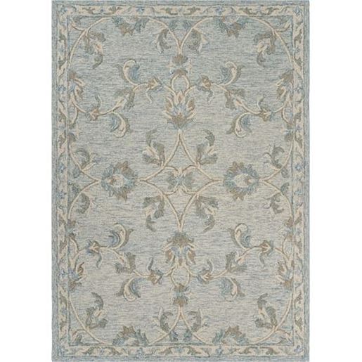 Picture of 7' x 9' Blue and Cream Filigree Area Rug