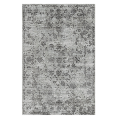 Picture of 9'x12' Grey Hand Loomed Distressed Floral Indoor Area Rug