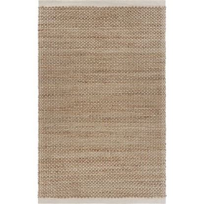 Picture of 8' x 10' Tan and White Detailed Woven Area Rug