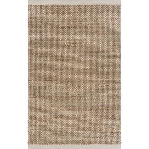 Picture of 8' x 10' Tan and White Detailed Woven Area Rug