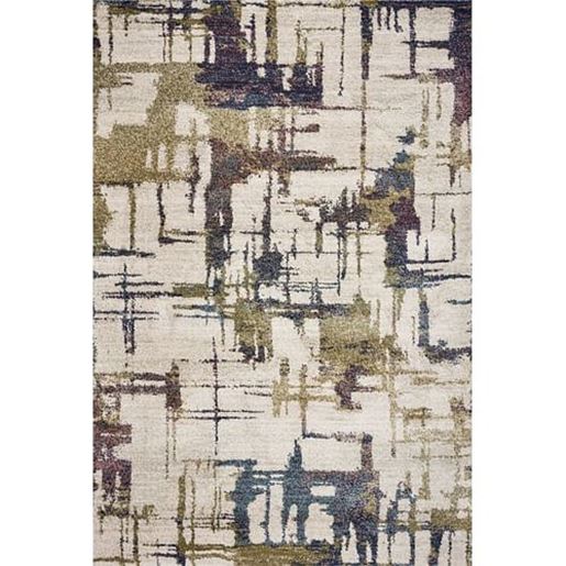 Picture of 8'x10' Ivory Machine Woven Abstract Brushstrokes Indoor Area Rug