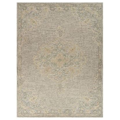 Picture of 9' x 12' Beige Distressed Floral Area Rug