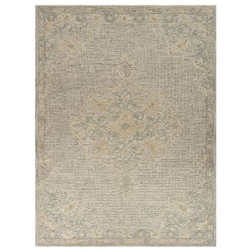 Picture of 9' x 12' Beige Distressed Floral Area Rug