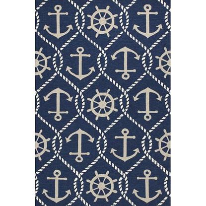 Picture of 7' x 9'  UV treated Polypropylene Navy Area Rug