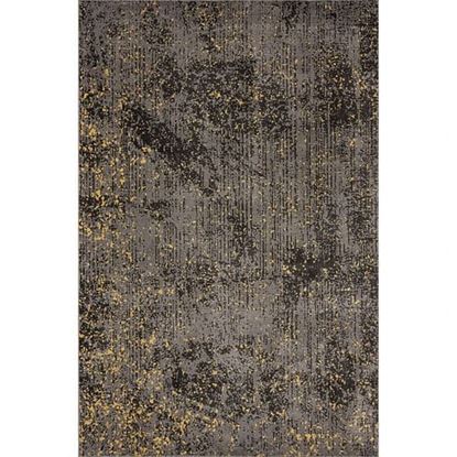 Picture of 8' x 10' Gray and Yellow Abstract Sprinkle Area Rug