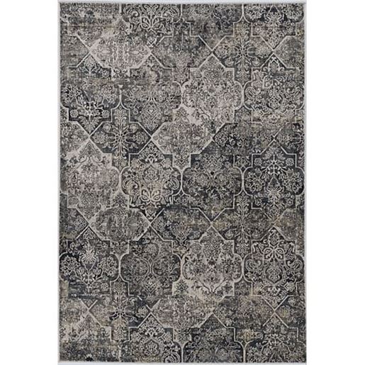 Picture of 9'x13' Grey Machine Woven Traditional Quatrefoil Indoor Area Rug