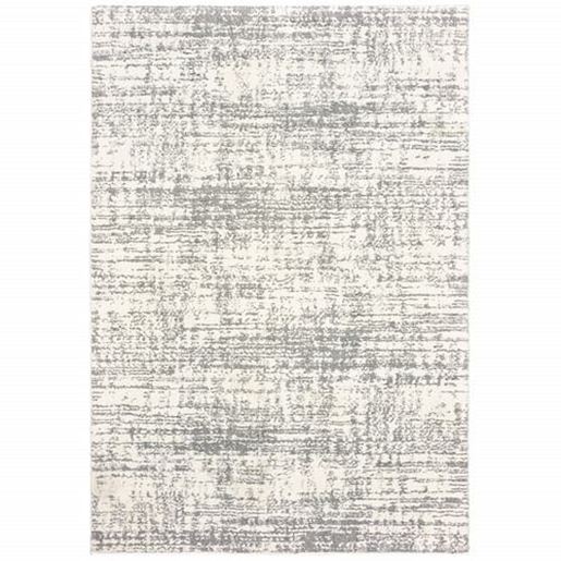 Picture of 8'x11' Ivory and Gray Abstract Strokes Area Rug